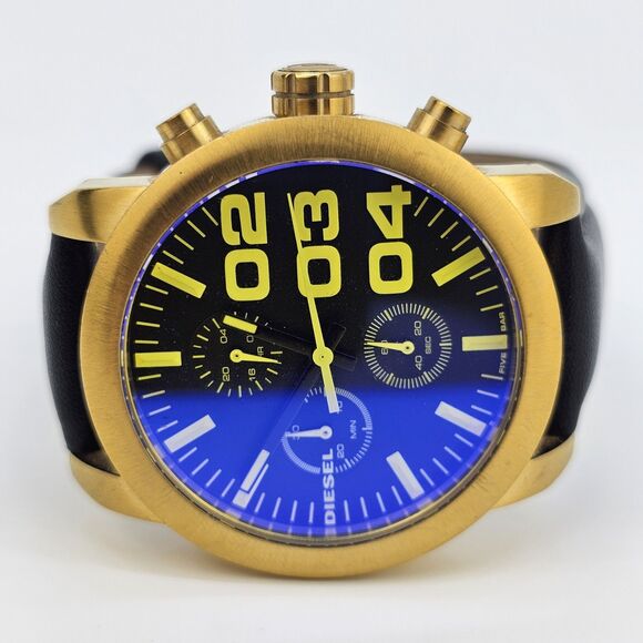 DIESEL Women Watch 40MM Black Dial New Black Leather Bands Up to 7.5" NewBattery - Picture 1 of 14
